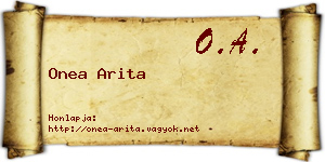 Onea Arita névjegykártya